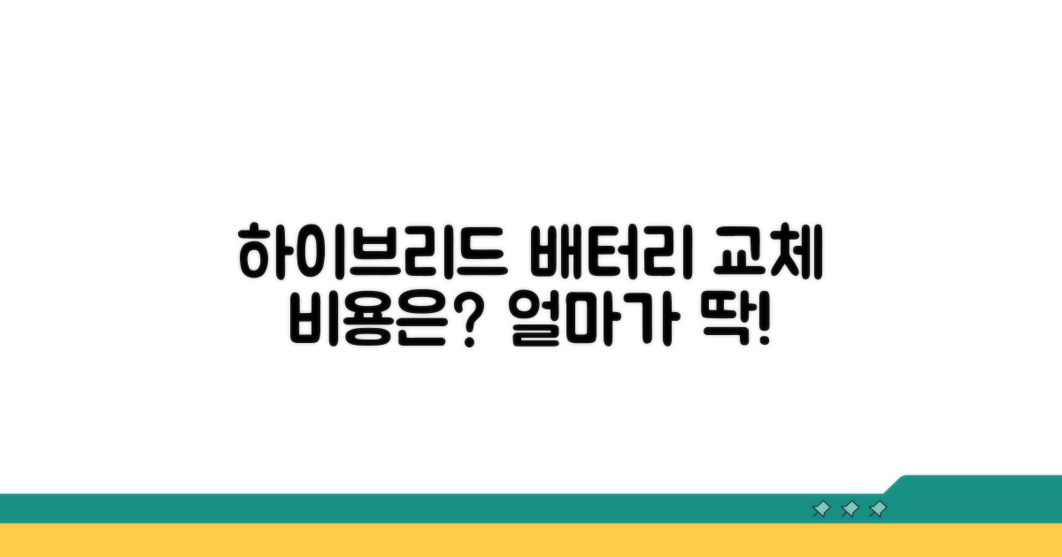 하이브리드 배터리 교체, 얼마가 적당할까?