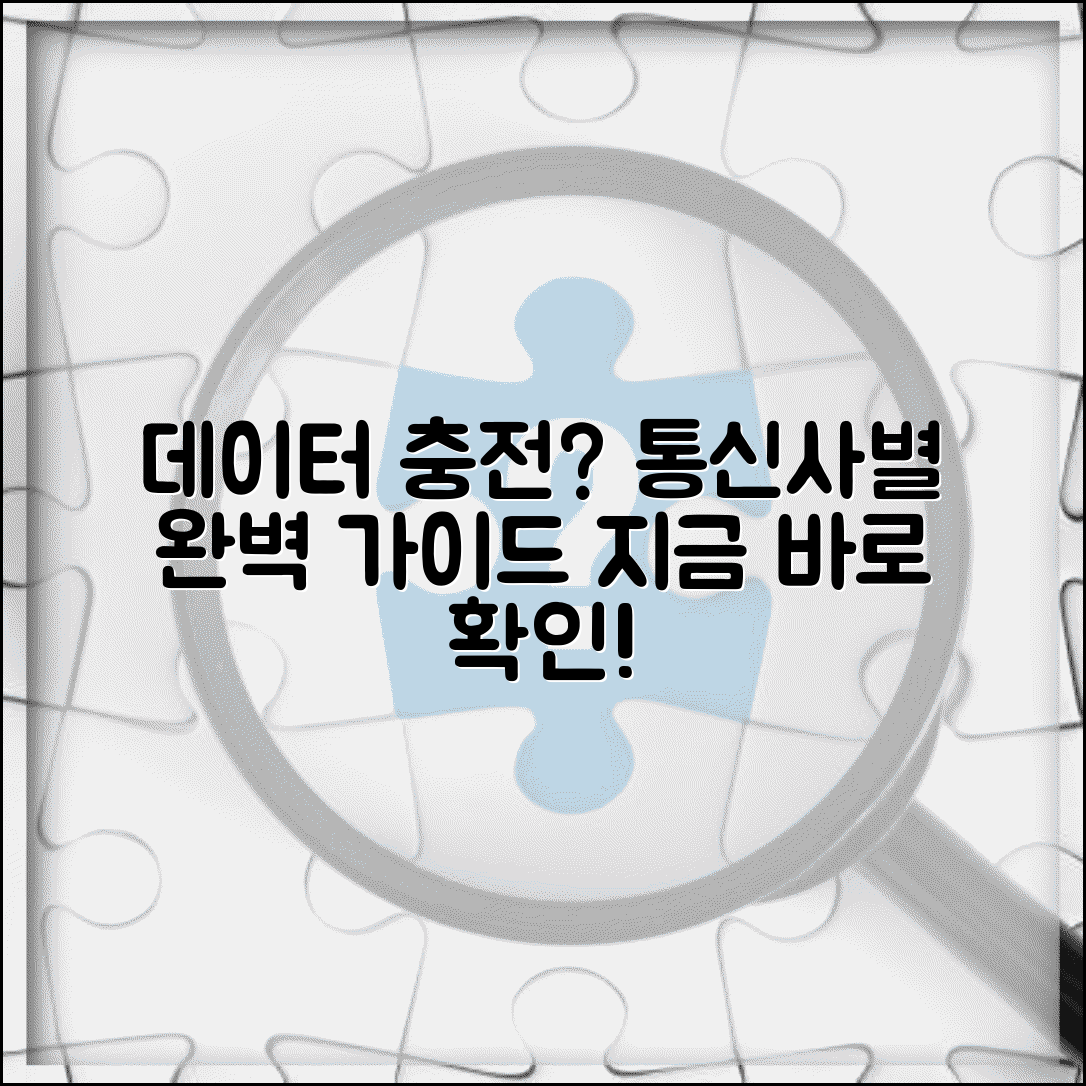 데이터 충전 방법 통신사별 | 모바일 데이터 충전 완벽 가이드