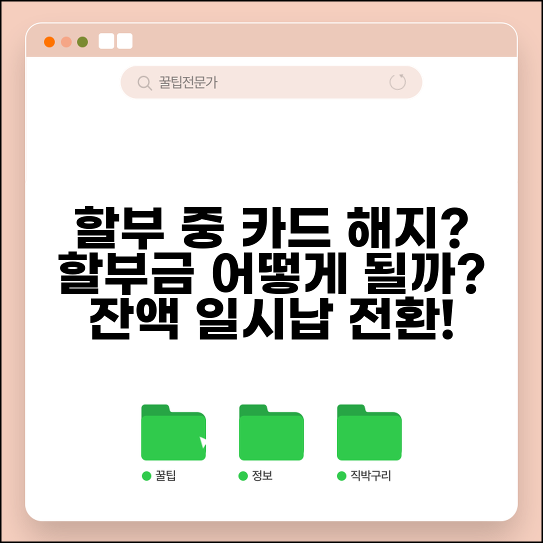 신용카드 할부 중에 카드 해지하면 할부금 어떻게 되나요 | 카드 해지 | 할부 잔액 | 일시납 전환 | 처리 방법