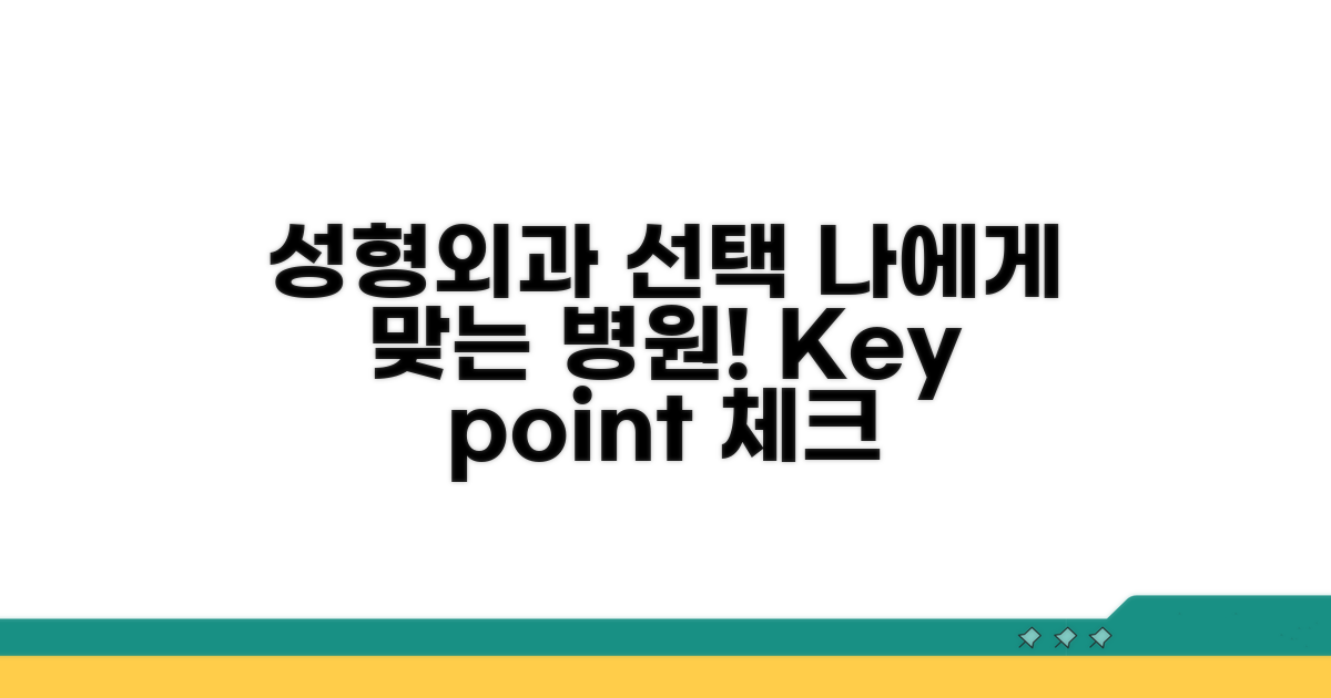 성형외과 선택: 나에게 꼭 맞는 병원 찾기