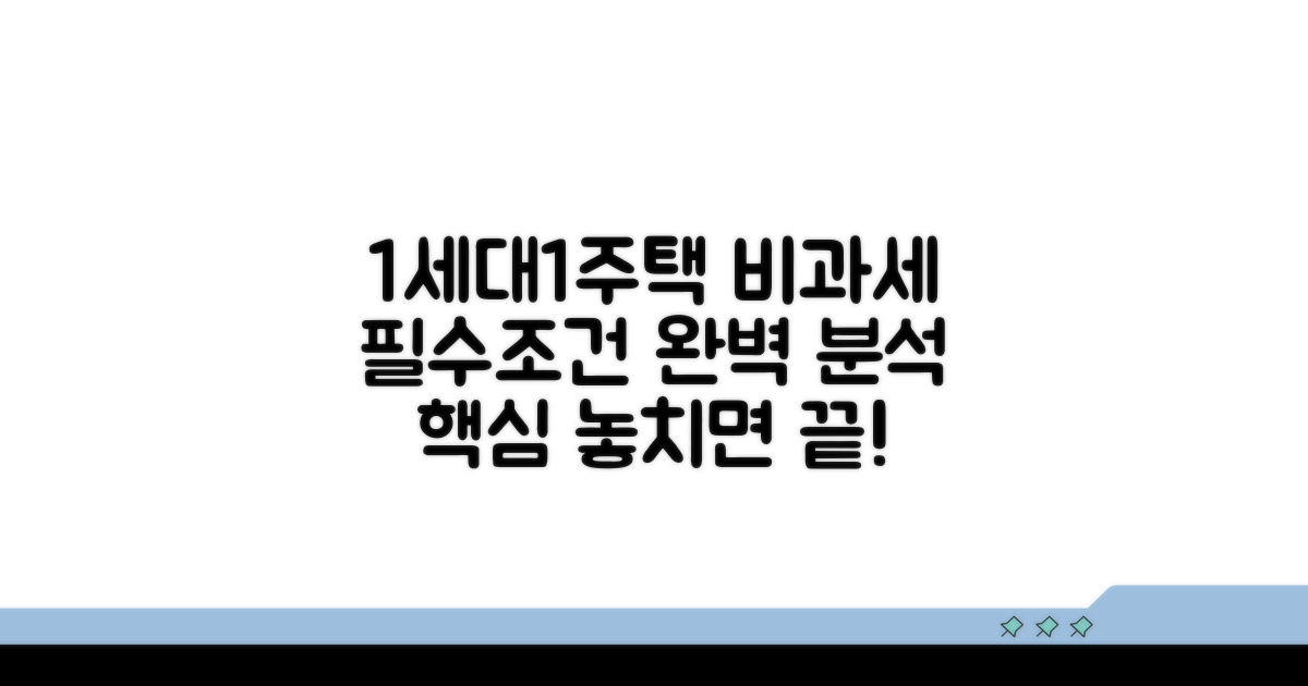 1세대1주택 비과세 핵심 조건