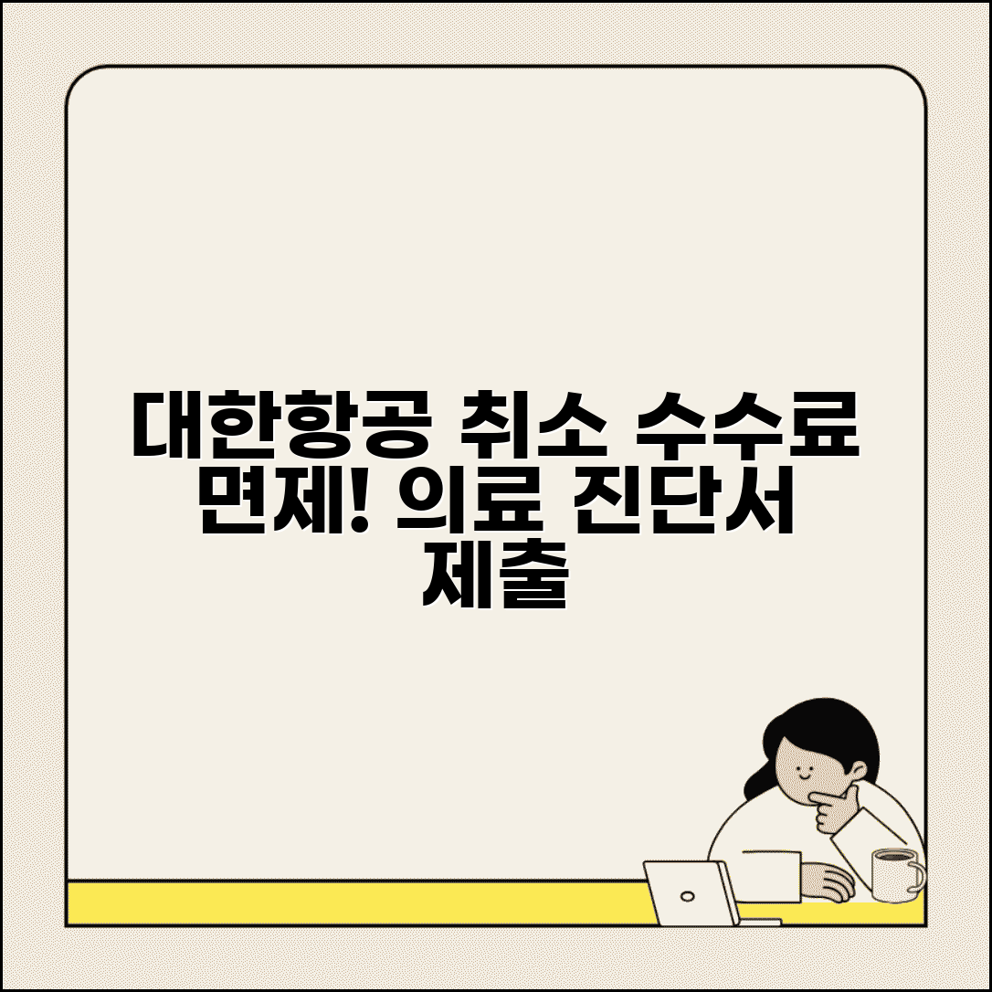 대한항공 항공권 취소 수수료 면제 | 의료진단서 제출시 취소 수수료 면제 조건과 절차