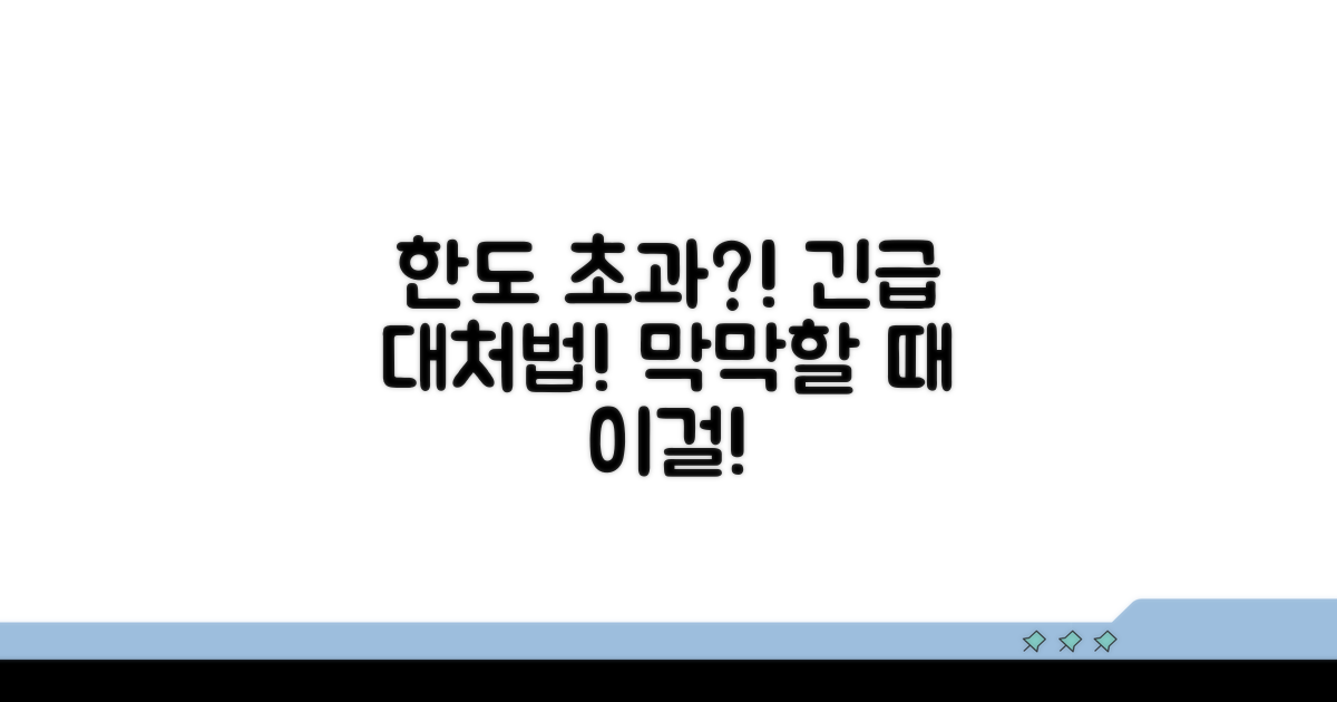한도 초과 시 대처 방법은?