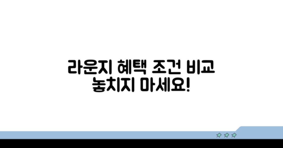 라운지 이용 혜택 조건 비교