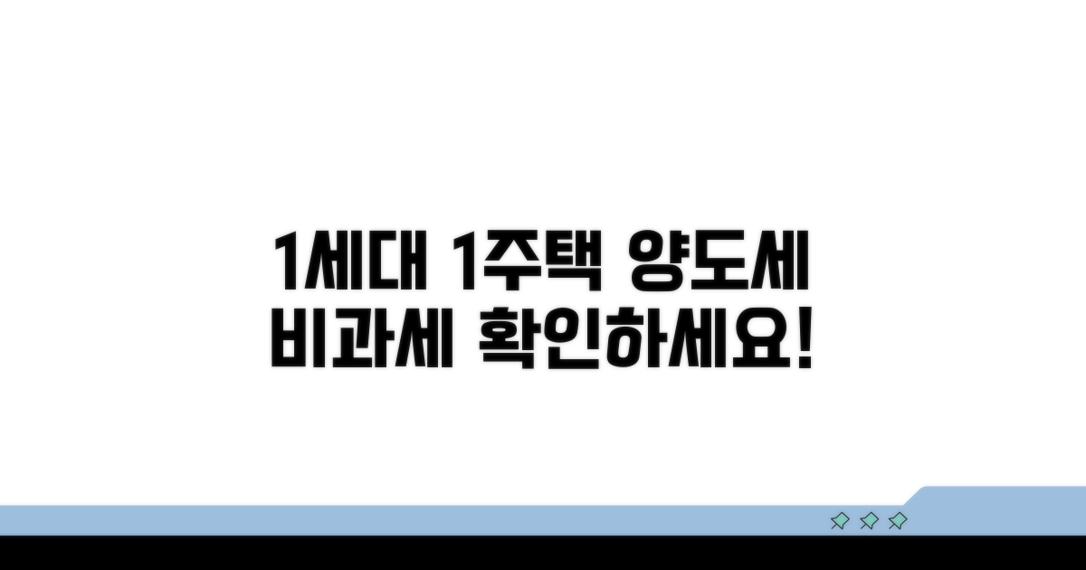 1세대 1주택 양도세 비과세 체크