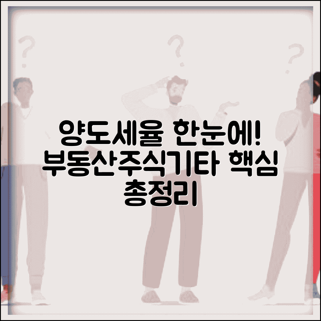 양도세율표 한눈에 보기 | 부동산 주식 기타자산 세율 비교 총정리