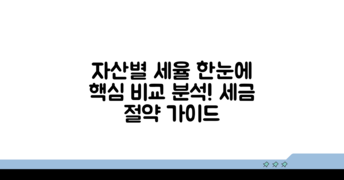 자산별 세율 비교 한눈에 보기