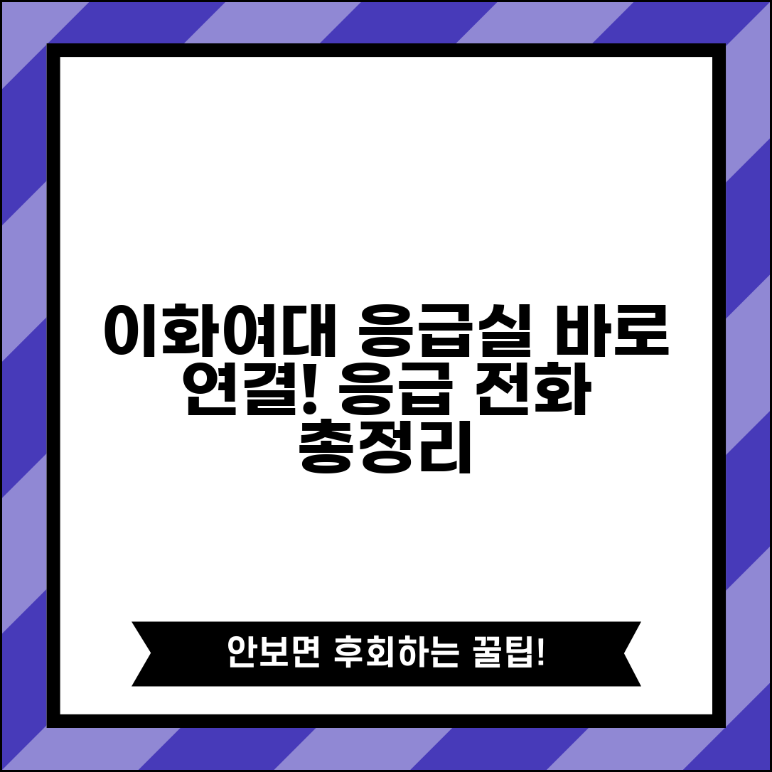 이화여대병원 응급실 번호 | 직통 전화, 바로 연결되는 응급의료 정보 총정리