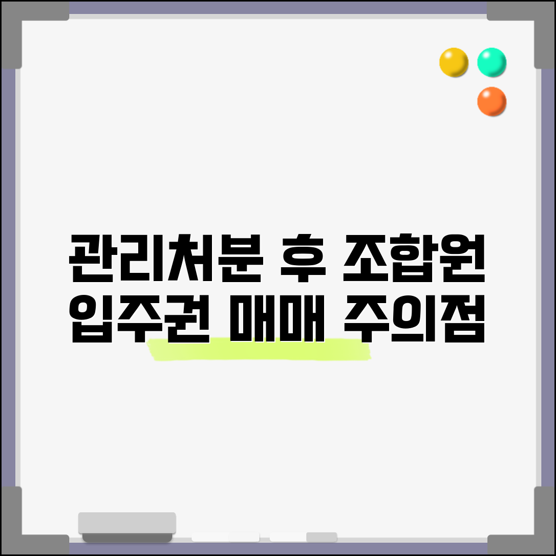 관리처분인가후 조합원 입주권 매매 주의사항 | 관리처분 이후 입주권 거래법