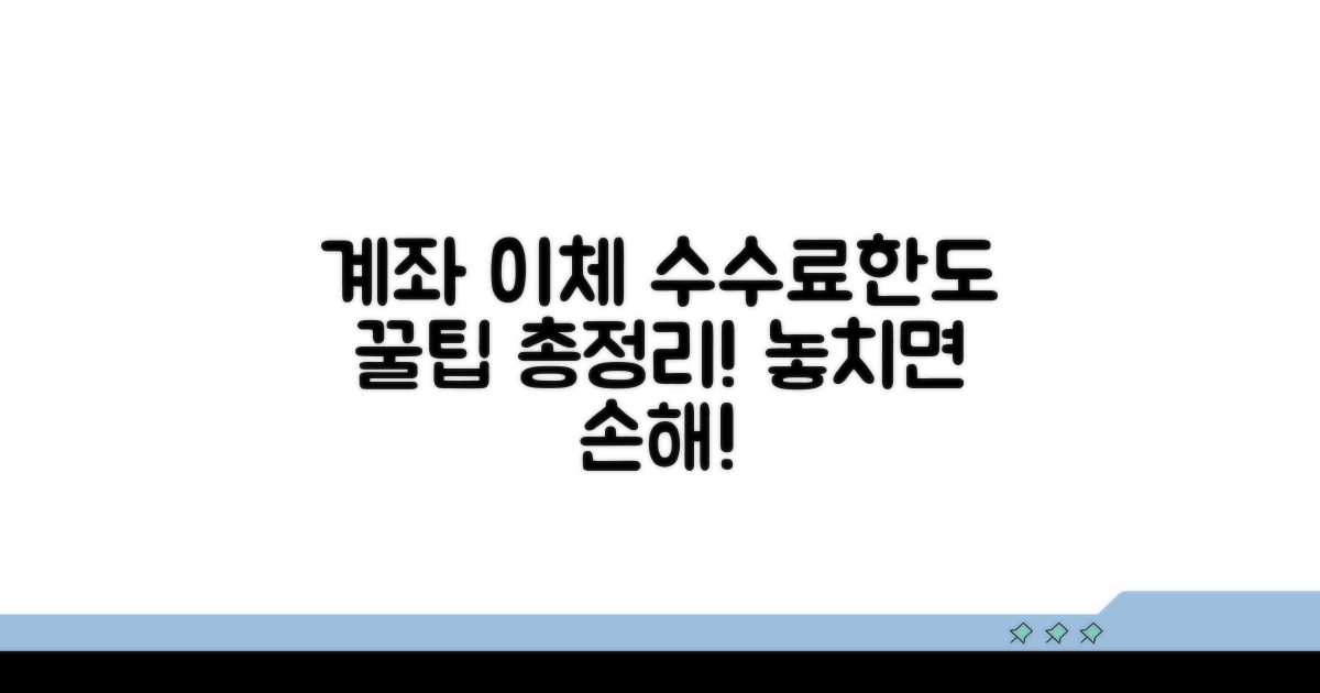 계좌 이체 수수료와 한도 상세 분석