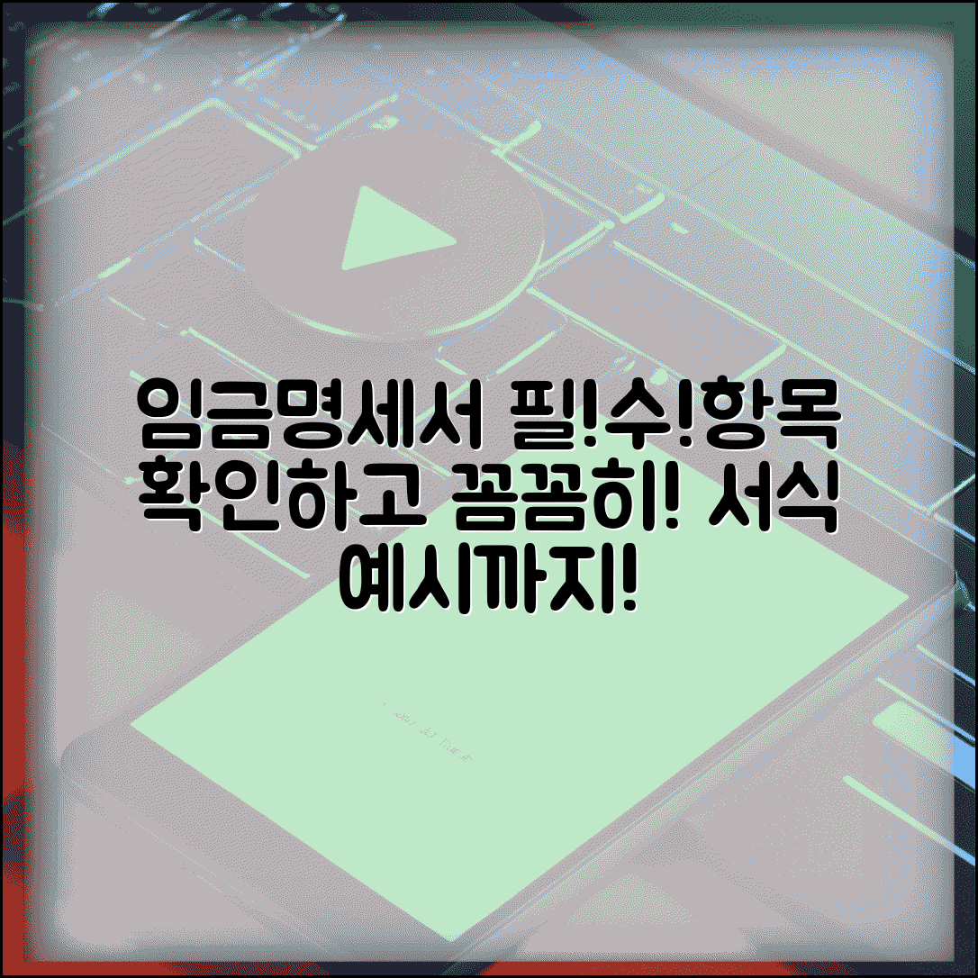 임금명세서 필수 포함 항목 | 법정 기재사항 | 효과적인 서식 예시