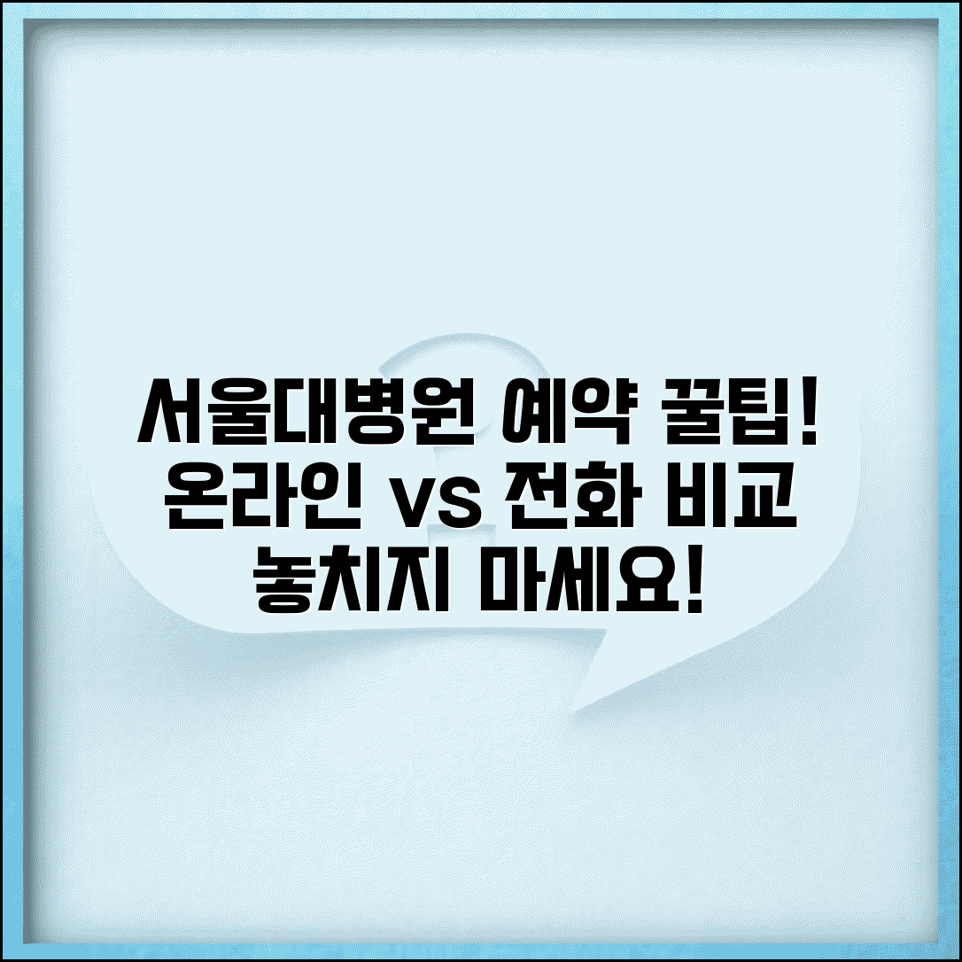서울대병원 예약 방법 완벽 가이드 | 온라인과 전화 예약 비교