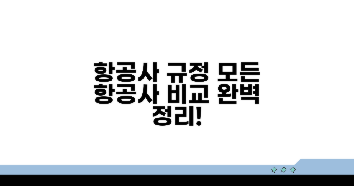 국내외 항공사별 규정 완벽 비교