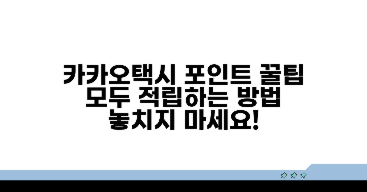 카카오택시 포인트, 적립 방법 총정리