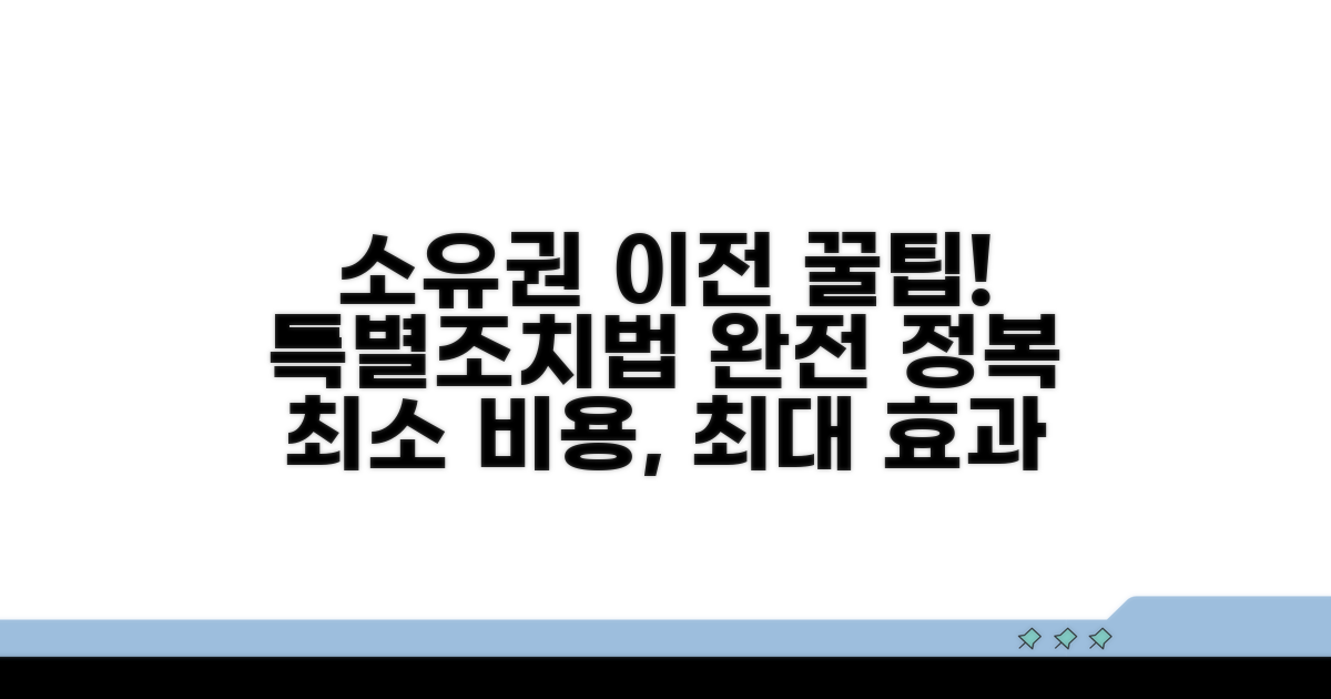 소유권이전, 특별조치법 활용 꿀팁