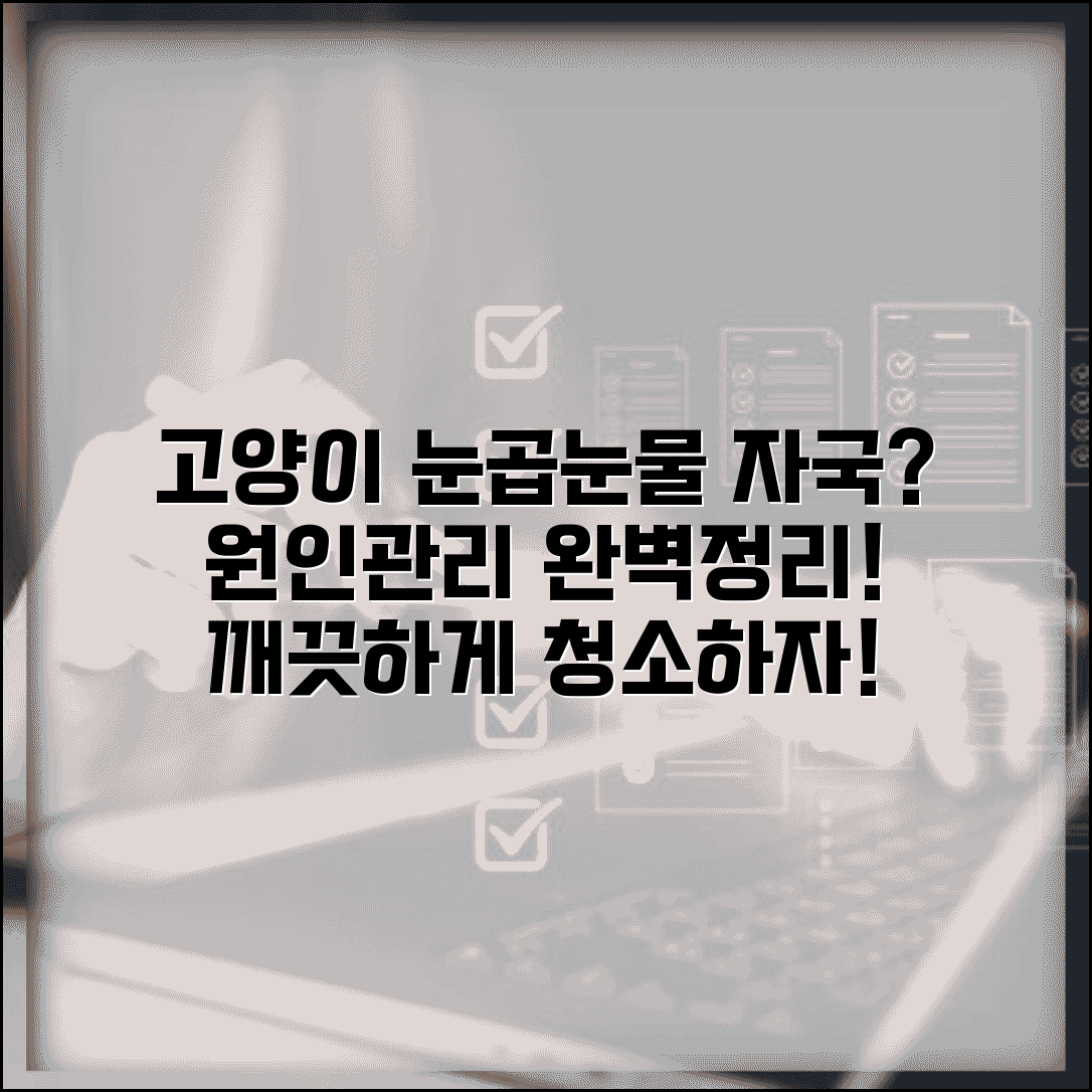 고양이 눈곱 많이 끼는 이유와 눈물 자국 | 눈 관리 청소 방법 완벽 정리