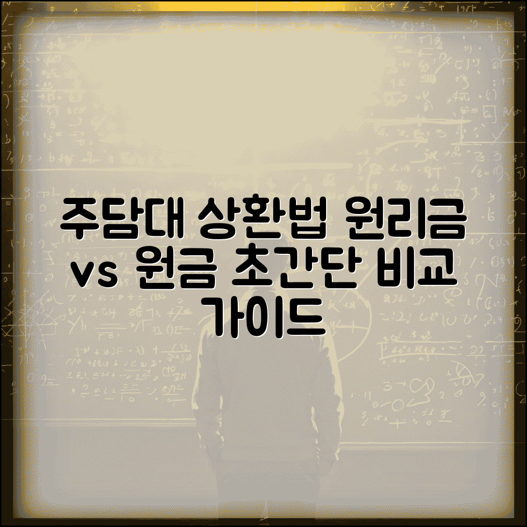 주택담보대출 상환 방법 원리금 원금 균등 비교 | 주담대 상환 방식 선택 가이드