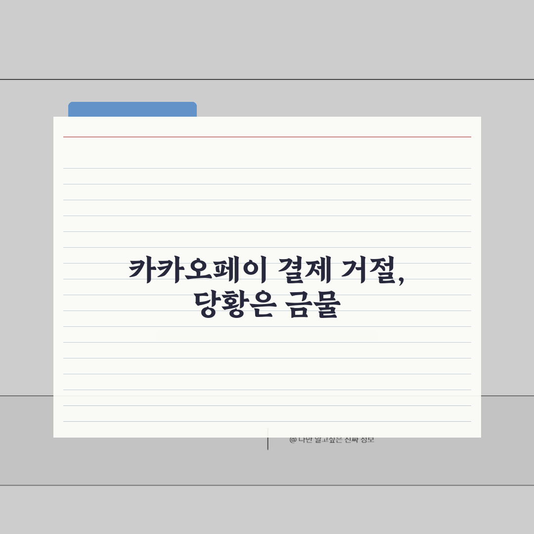카카오페이 오프라인결제 승인 거절, 이렇게 해결하세요!
