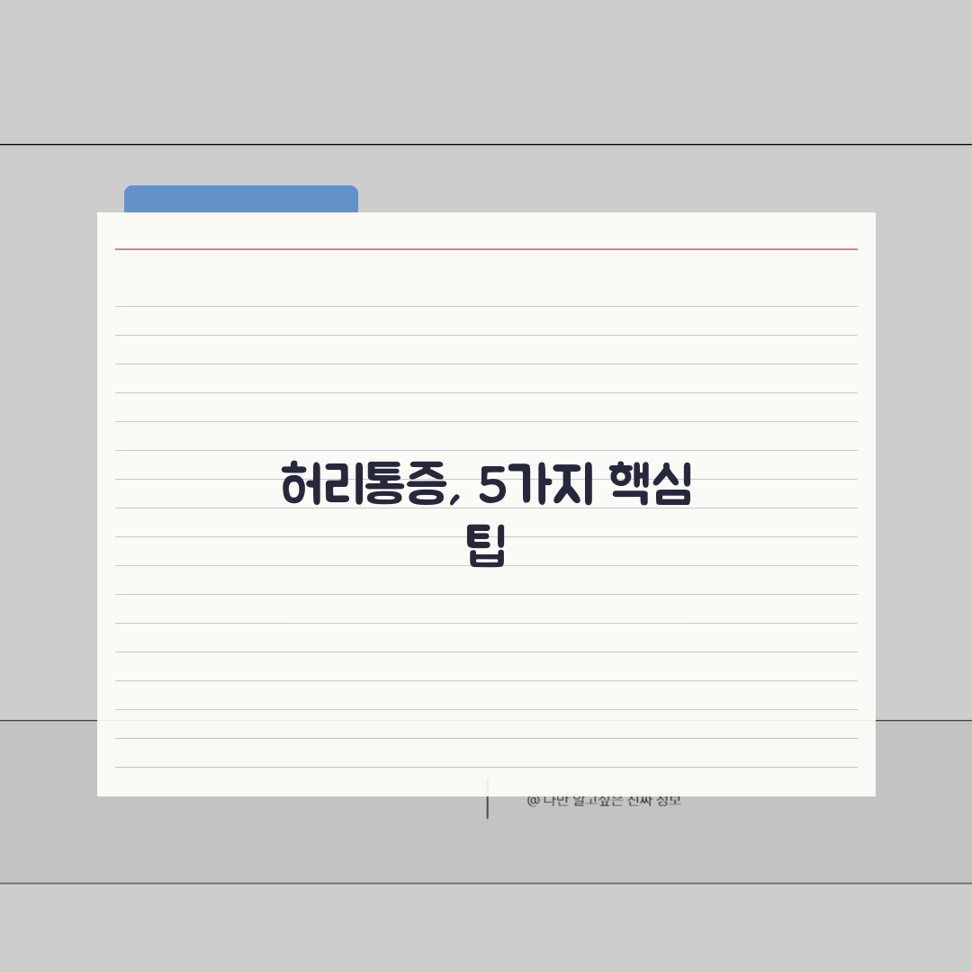 허리통증한의원 | 한의학적 요통 원인과 접근법 5가지 핵심