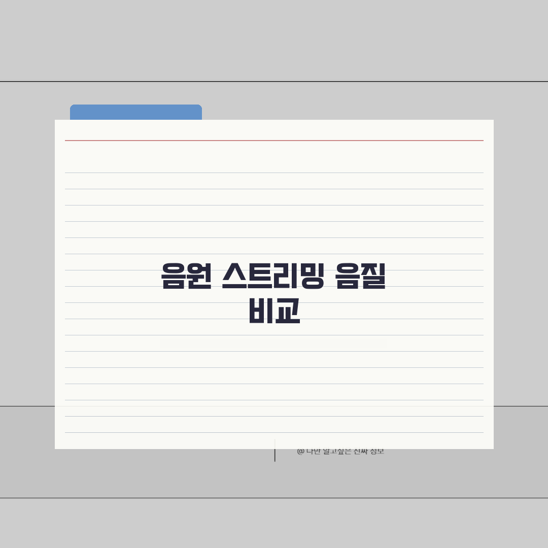 음악 스트리밍 요금 음질 비교표 | 멜론 지니 스포티파이 애플뮤직 추천!